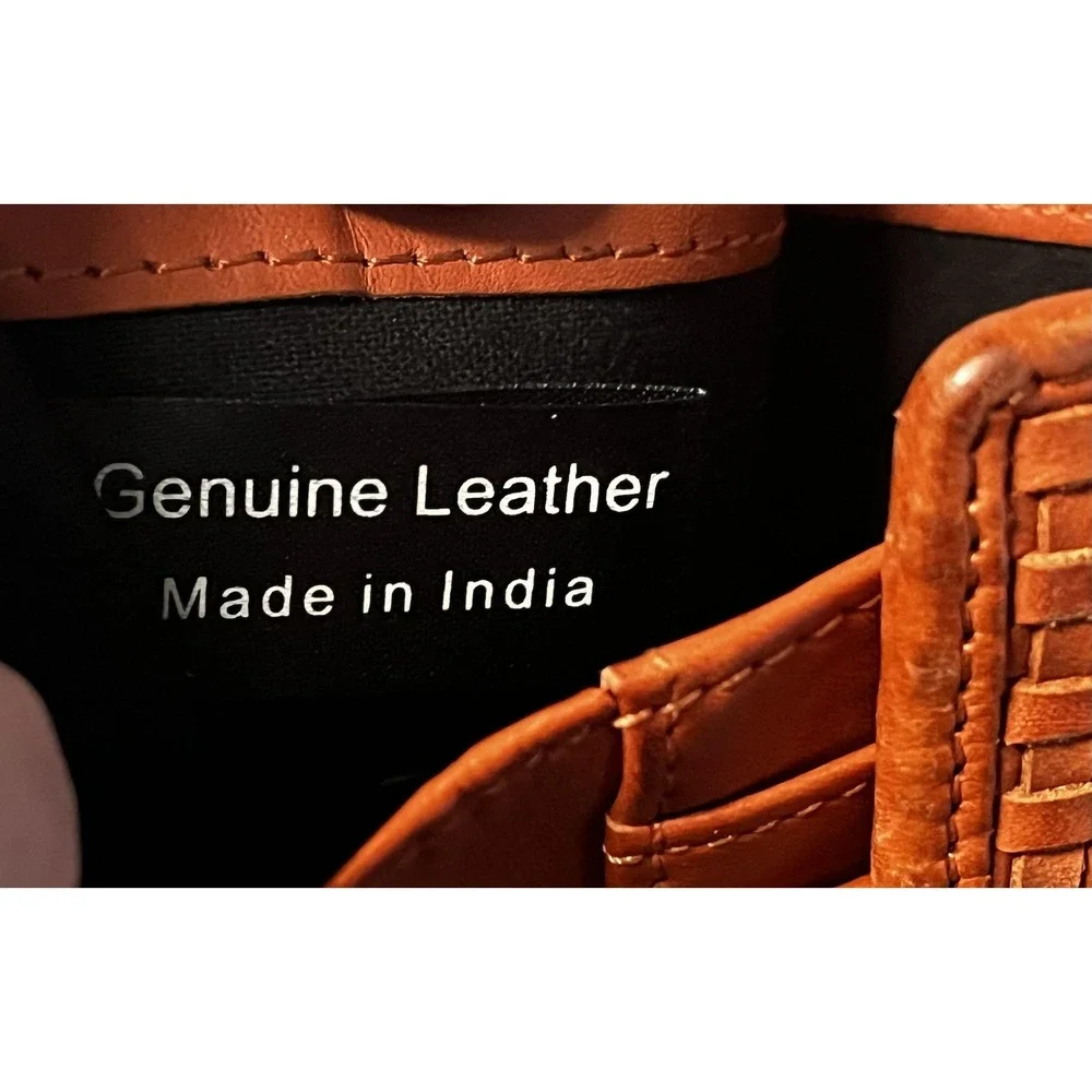 Harbour 2nd‎ Wallet Womens One Size Orange Leather Woven Zip Around Anchor Logo